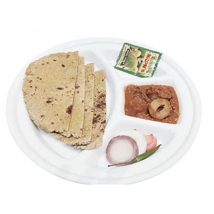 Jowar (sorghum) roti (2) + soya chaap