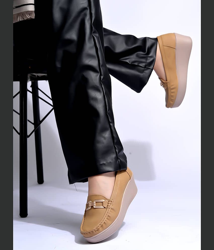 Shoetopia Tan Women's Loafers