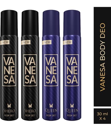 Vanesa Shero and&nbsp;Queen (30 ml x 4) Deodorant Spray for Women 120 ml ( Pack of 4 )