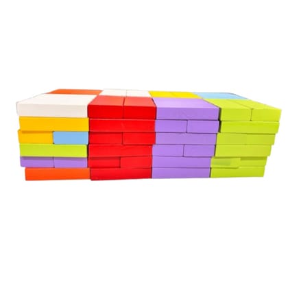 ZUVOY Domino Dash 100-Piece Wooden Domino Set | Montessori Toy | Ages 3+ | STEM Game, Tumbling Fun, Fine Motor Skills, Color Sorting