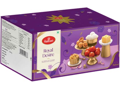 Haldiram's Royal Desire Gift Hamper - 500g of Gulab Jamun, 500g of  Rasgulla, 500g of Soan Papdi, 200g of Panchratan Mix & 200g of Gol Kachauri 