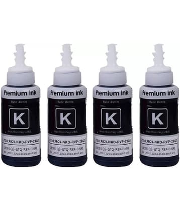 TEQUO 664 Ink For L130 Black Pack of 4 Cartridge for L220/ L550/ L355/ L110/ L210/ L300/ L360/ L350/ L380/ L100/ L200/ L565/ L555/ L130/ L1300 and more.