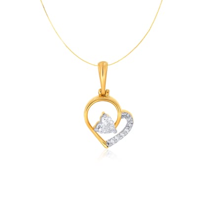 Senco Gold Tender Darling Diamond Pendant (1 gram / 0.26 Ct / H-VS / 18K Yellow Gold)