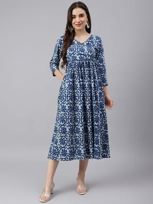 Blue Angrakha Style Dress-38