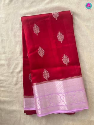 Pure Raw Mango silk Saree with Contrast Blouse-S