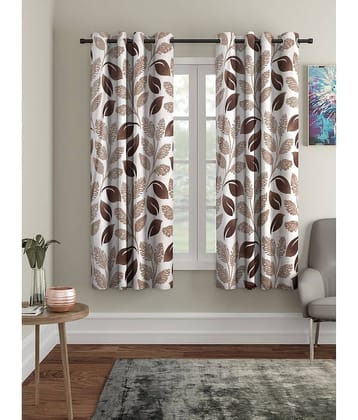 Cortina - Nature Printed Room Darkening Eyelet Curtain-5 Ft-pack of 2