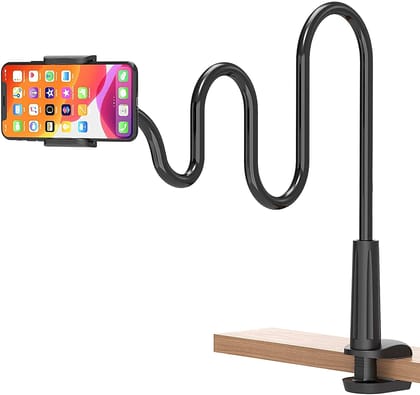 king shine Cell Phone Holder, Lazy Bracket Mobile Phone Stand, Cell Phone Clip-on Stand Holder - with Grip Flexible Long Arm Gooseneck Bracket Mount Clamp for Mobiles and Tablets/ipad
