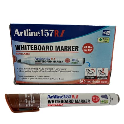 Artline 157RI Whiteboard Marker Pack of 10 (Brown Colours) | For Presentations, Classrooms, & Meetings