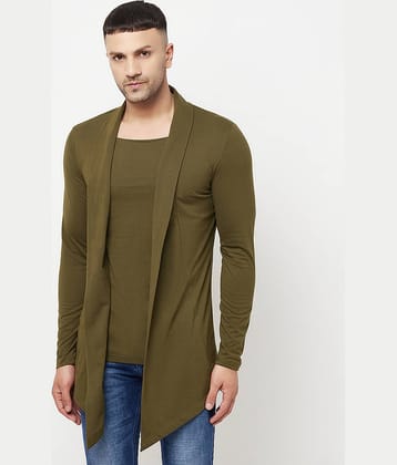 Glito - Olive Cotton Blend Men's Cardigan Sweater ( Pack of 1 )
