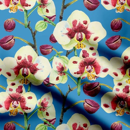 Orchids Seamless pattern-Cotton