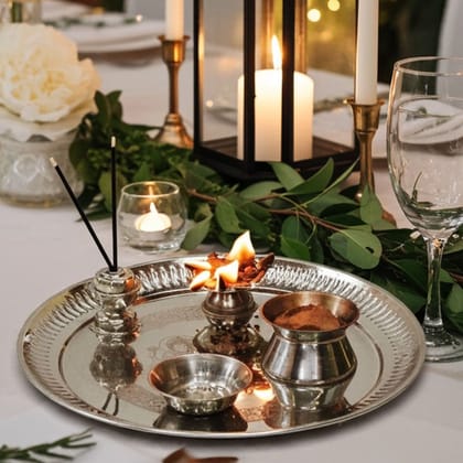 Steel Puja Thali (SMAS039 E)