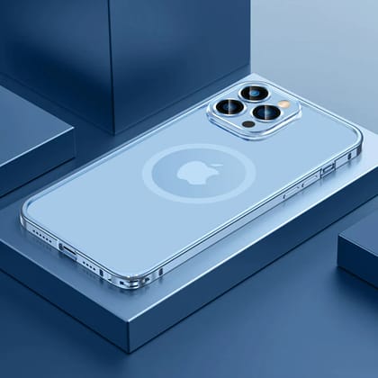 iPhone Metal Lock Magsafe Series With Camera Lens Protector-iPhone 13 Pro Max / Blue