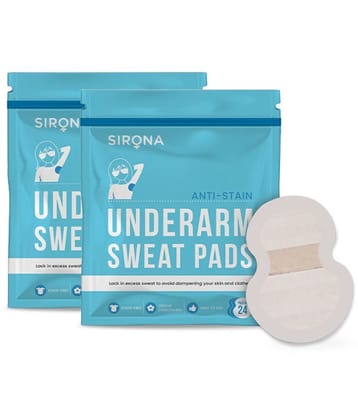 Sirona Disposable Underarm Sweat Pads for Men and Women - 24 Pads (Pack of 2) | Prevents Stains, Absorbs Sweat & Unpleasant Odour