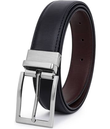 SUNSHOPPING - Black Faux Leather Men's Formal Belt ( Pack of 1 )