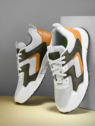 Woakers Black White synthetic leather Lace up Causal ShoesforMen - UK7