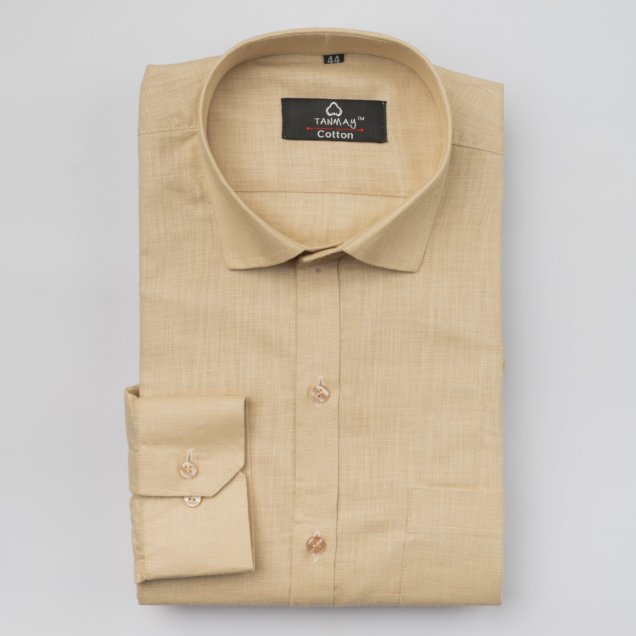 FONT COLOR LINEN COTTON SHIRT FOR MEN-M (38 Inch) (98 CM) / Full