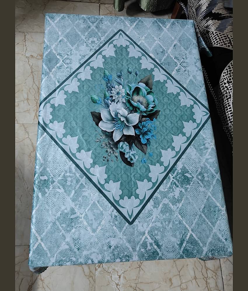 mopak decor Printed Polyester 4 Seater Square Table Cover ( 137 x 91 ) cm Pack of 1 Blue