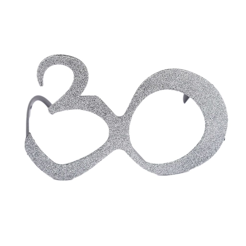 Number 30 Glittery Silver Shades For Adults - 1PC - Sunglasses | Buy online on ZillyBuy
