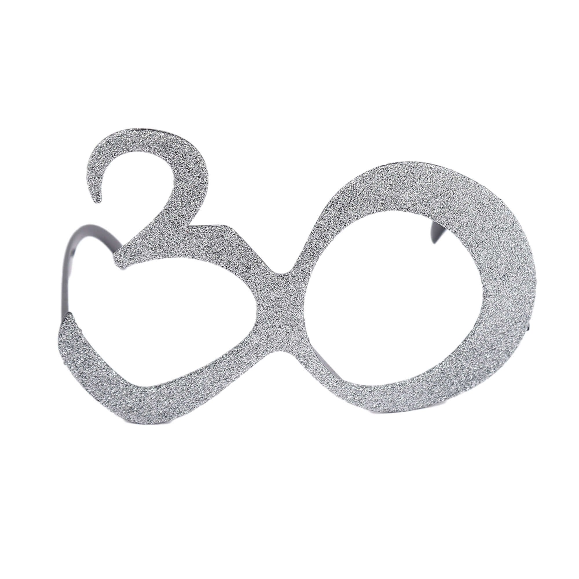 Number 30 Glittery Silver Shades For Adults - 1PC