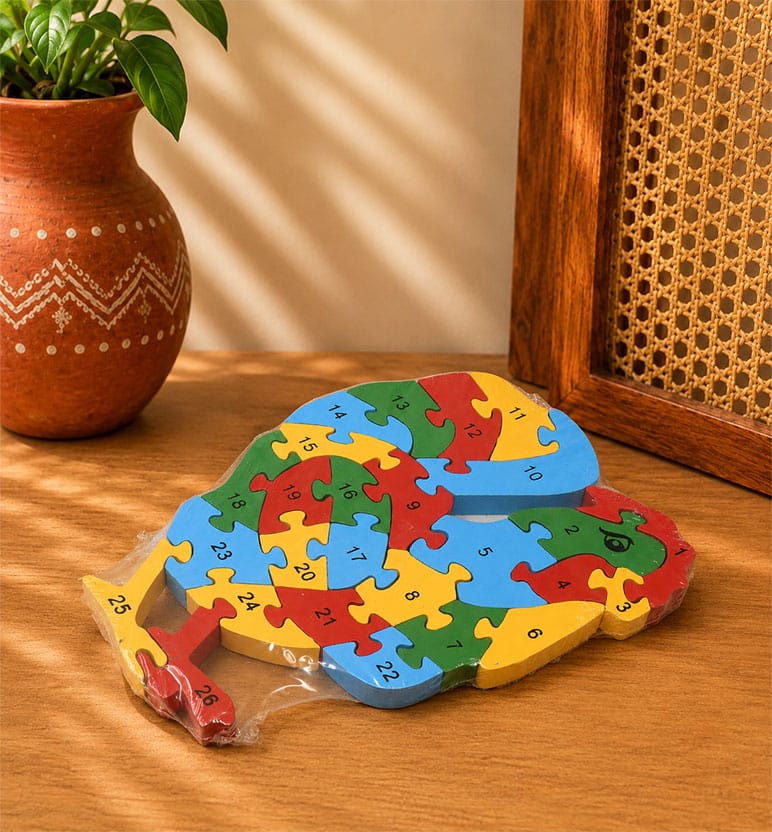 Wooden Alphabet Rooster Jigsaw Puzzle