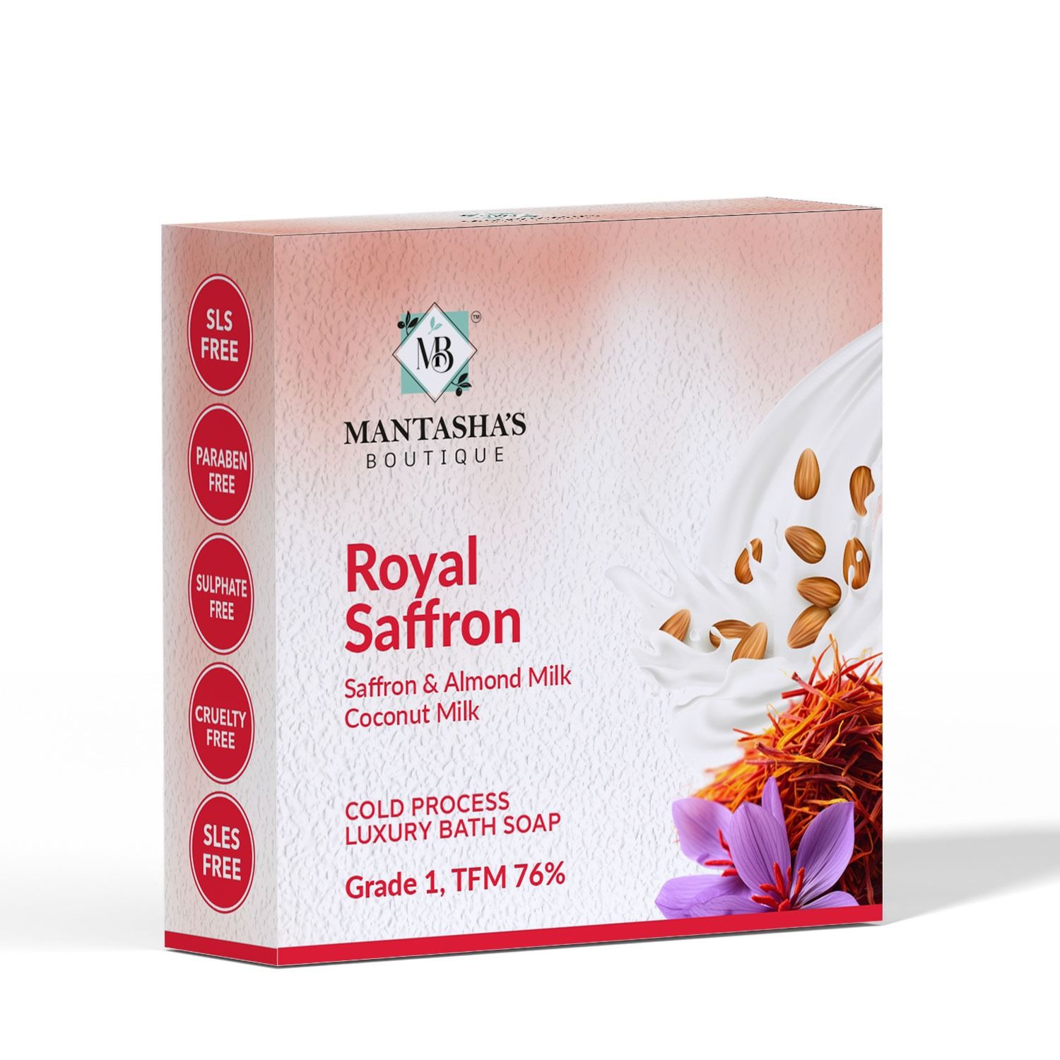 ROYAL SAFFRON ALMOND MIL & COCONUT MILK Soap