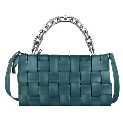 Green Designer Faux Leather Handbag For Women And Girls HB35