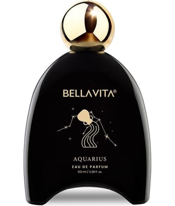 BELLAVITA Zodiac Collection Aquarius EDP Unisex | Bergamot, Tonka and Musk | Premium Long Lasting Fragrance Perfume for Men and Women, 100ml