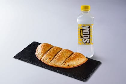 Cheesy Garlic Bread + Lemon Soda