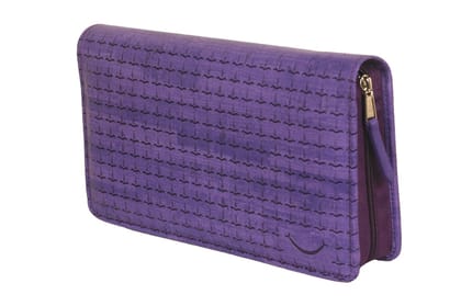 Sukeshcraft Multiple Cheque Book Holder | Original PU Holds Upto 8 Cheque Books, Purple.
