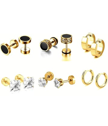 Stylish Men’s Stainless Steel Earring Set | Trendy Stud & Hoop Combo | Anti-Tarnish, Lightweight & Comfortable