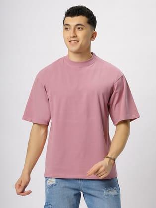 Onion Pink Supima Oversize Round Neck T-shirt-S