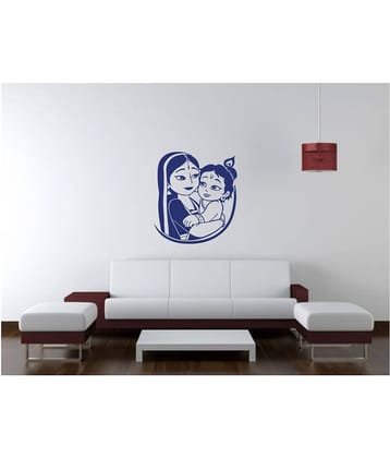 Decor Villa Krishna with yashoda maa Religious & Inspirational Sticker ( 58 x 52 cms )