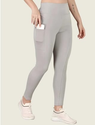 Women's Polyester Solid Ankle Length High Waisted Tights (Grey, 2XL)-PID61843