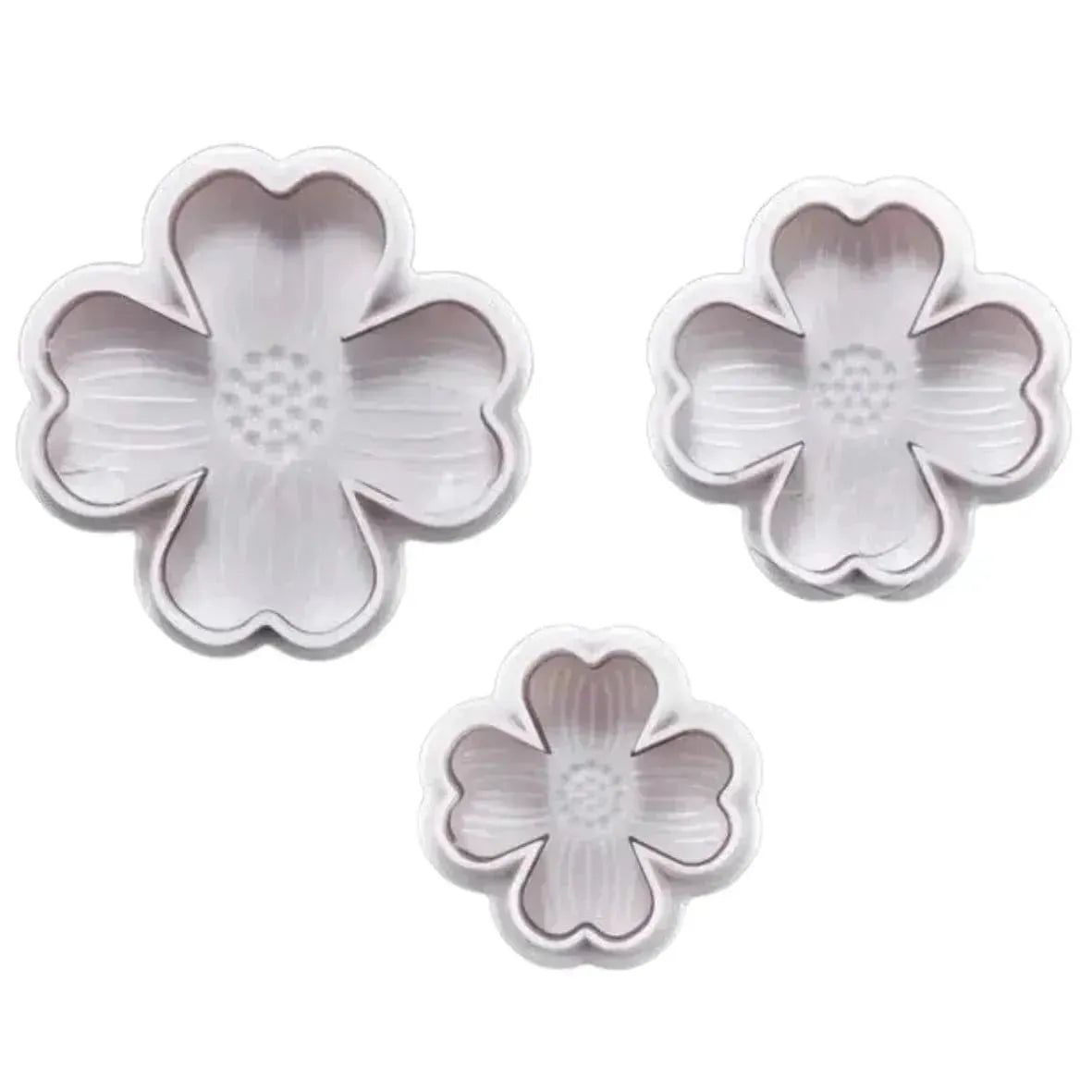 3 PCs Set Four Petal Flower Plunger Cutter