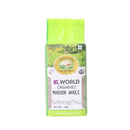 Elworld Agro & Organic Food Products Masoor Whole 1Kg