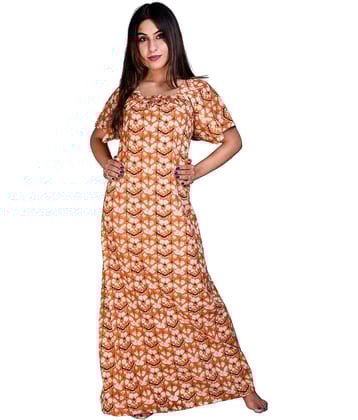 Apratim Cotton Nighty & Night Gowns - Tan Single