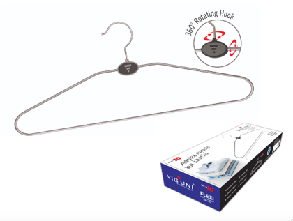 FLEXI Metal Garment Hanger Set - 10 Durable Hangers for Neat and Organized Closet