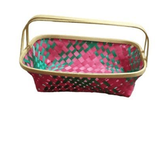 Bamboo Rectangle Basket with Handle - 8x12