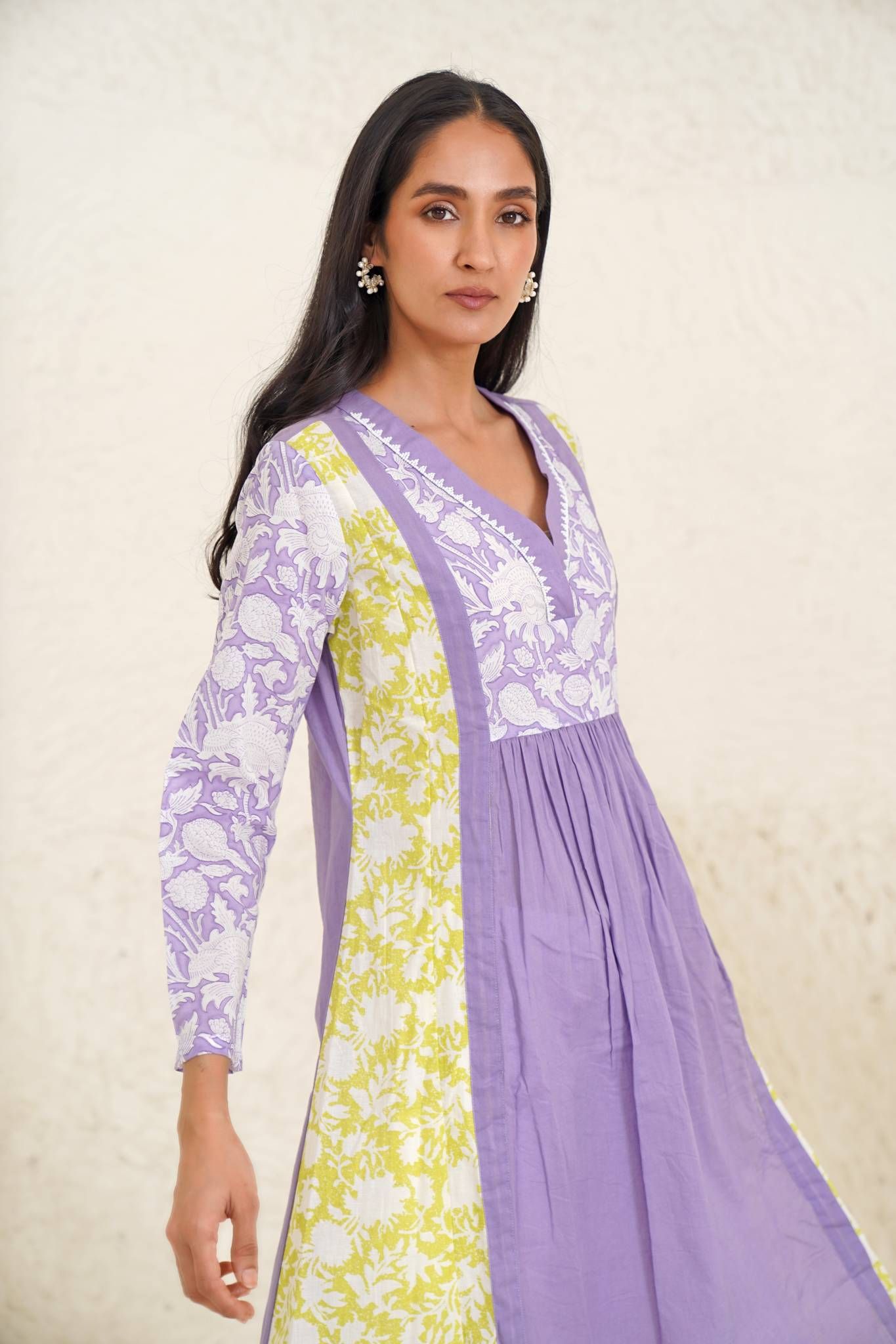 Lilac Lime Kurta-XXS / Lime Green Lilac
