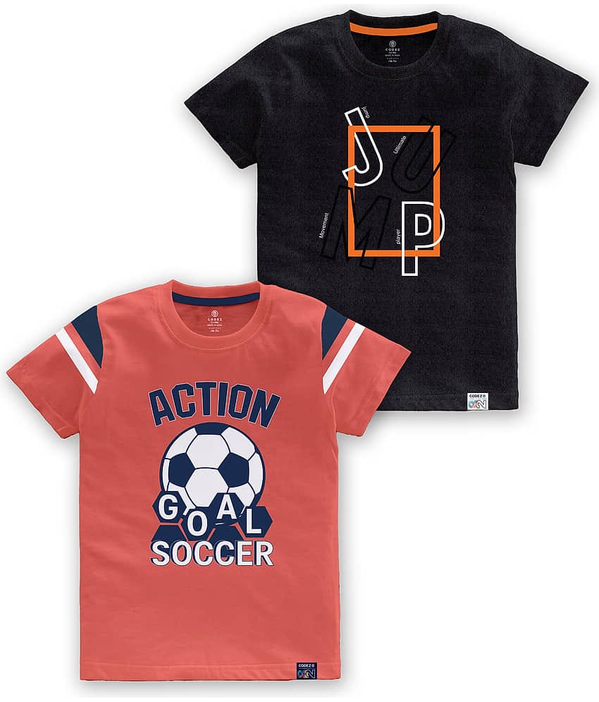 CODEZ Pack of 1 Boys Cotton Blend T-Shirt ( Multi Color )