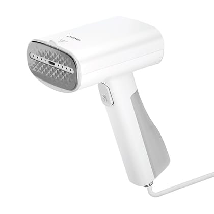 HAVELLS Vela Handheld Garment Steamer for clothes | 1100 Watt | 360 Steaming | Anti-Spill Technology | Quick Steam Ready |100ml Detachable Tank | upto 22g/min Steaming Rate | 2 Year Warranty | White