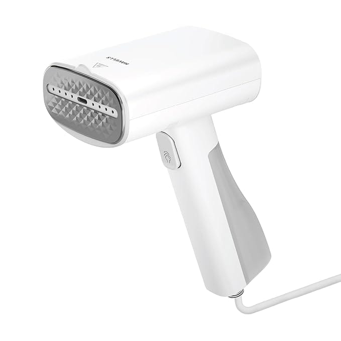 HAVELLS Vela Handheld Garment Steamer for clothes | 1100 Watt | 360 Steaming | Anti-Spill Technology | Quick Steam Ready |100ml Detachable Tank | upto 22g/min Steaming Rate | 2 Year Warranty | White