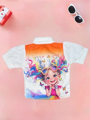Girls Imported Shirt With Back Print [GT-717] [ 4-12 Years ]-4-5Y (Size - 24) / Imported