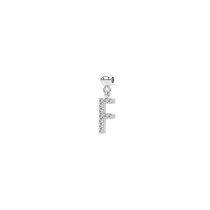Letter "F" bead charm-Bead Charm only ( without chain )