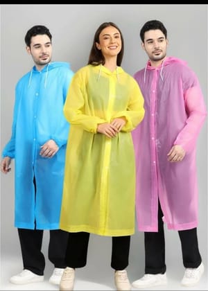 Universal Waterproof Rain Coat with Hood Pack of 1 Assorted Colors
