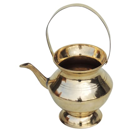 Brass Kamandal 240 ml – Small Holy Water Pot for Rituals, Height : 4 Inch (ZMAS530 X)