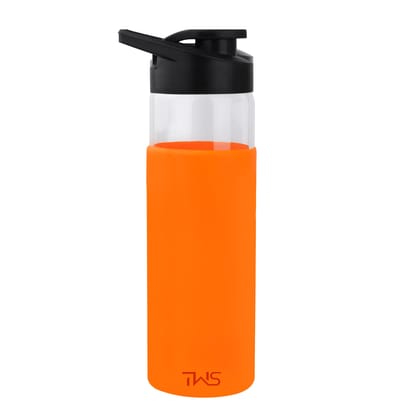 The Wallet Store Pure Wrap Borosilicate Sipper Bottle (Orange, 550 ml)