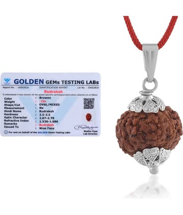 ADMIER 9 Mukhi Rudraksha Pendant With Thread ( Pack of 1 )