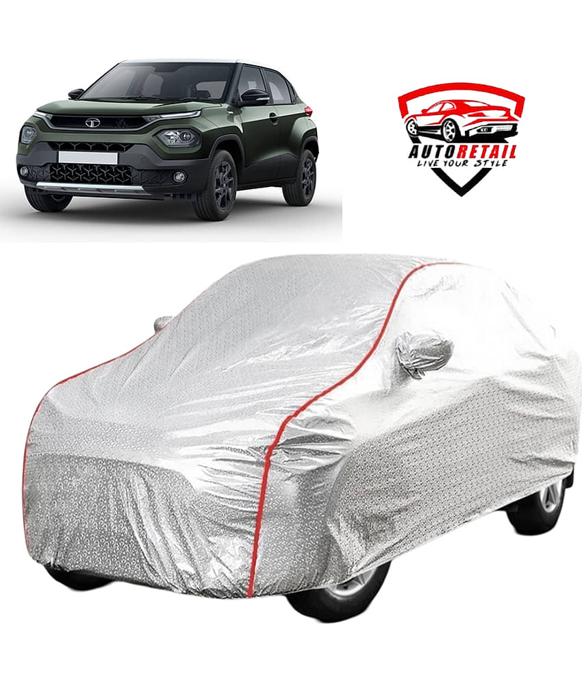 AutoRetail Car Body Cover for Tata PUNCH With Mirror Pocket ( Pack of 1 ) , Silver
