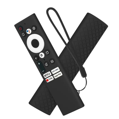 Cotbolt Silicone Cover case Compatible with Sansui Croma Haier Blaupunkt Motorola Smart Tv Remote Protective Case with Loop [Remote Not Included] (Black) Cotbolt Silicone Cover case Compatible with Sansui Croma Haier Blaupunkt Motorola Smart Tv Remote Pr